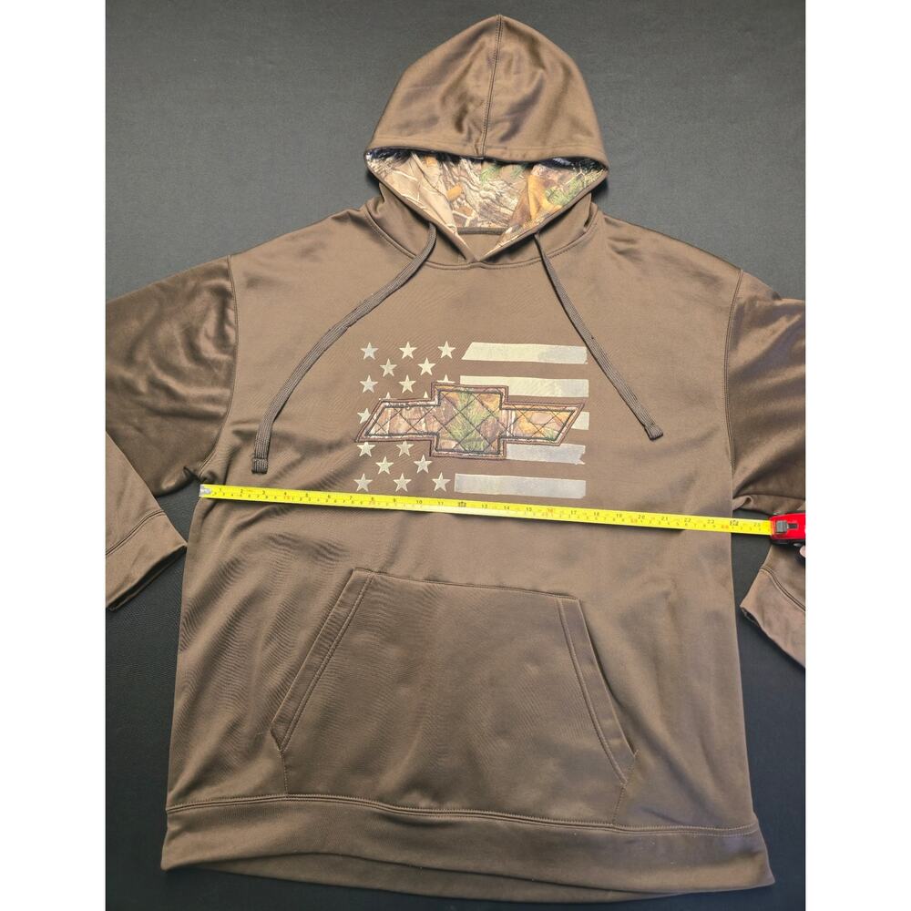 Realtree Chevy Bowtie American Flag Camo Hoodie Pullover Mens XXL - Picture 5 of 11